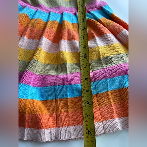 Janie and Jack girls Colorful Striped rainbow Dress knit pleated 5 - Picture 6 of 6